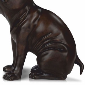 Casa Padrino Luxus Bronze Figur Hund Bulldogge 20 x 12 x H. 24 cm - Deko Skulptur
