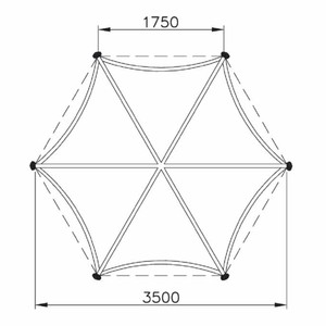Casa Padrino Barock Garten Deko Sonnenschirm Schwarz / Bordeauxrot Ø 350 x H. 418,5 cm
