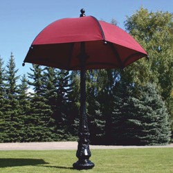 Riesiger Barock Garten Deko Sonnenschirm Schwarz Bordeauxrot