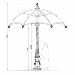 Riesiger Barock Garten Deko Sonnenschirm Schwarz Bordeauxrot
