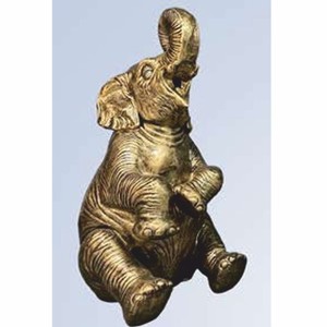 Casa Padrino Decorative Elephant Sculpture Antique Gold H. 73 cm - Decorative Figurine