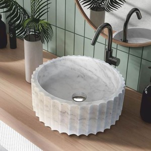 Runde Luxus Marmor Waschbecken Schale Weiß