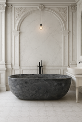 Casa Padrino Freestanding Luxury Marble Bathtub Anthracite 178 cm Casa Padrino Freestanding Luxury Marble Bathtub Anthracite 178 cm