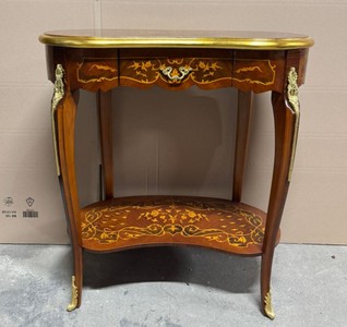 Casa Padrino Baroque Console Table with Drawer in Brown with Inlays and Gold, 75 x 40 x H. 80 cm