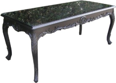 Casa Padrino Baroque Dining Table with Glass Top Black 160 cm - Elegant Antique Style Furniture Casa Padrino Baroque Dining Table with Glass Top Black 160 cm - Elegant Antique Style Furniture
