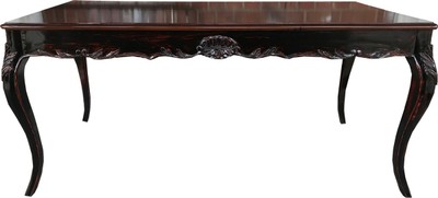 Casa Padrino Baroque Dining Table with Glass Top, Black and Brown Antique Style Look, 140 x 90 x 82 cm Casa Padrino Baroque Dining Table with Glass Top, Black and Brown Antique Style Look, 140 x 90 x 82 cm