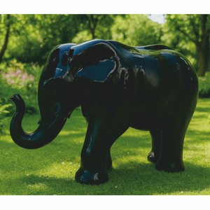 Casa Padrino Decorative Elephant Sculpture Black 84 x H. 57 cm - Decorative Figurine