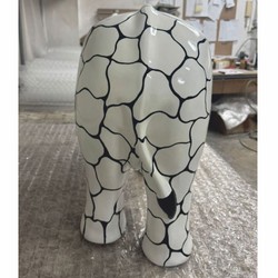 Deko Skulptur Figur Elefant Weiß Schwarz