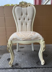 Casa Padrino Luxury Baroque Dining Chair White / Cream / Gold H. 113 cm - Dining Room Furniture