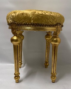Runder Barock Hocker Sitzhocker Gold Antik Gold
