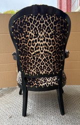 Casa Padrino Poltrona da Salotto Barocca di Lusso Pompöös by Harald Glööckler in Leopardo / Nero, 61 x 65 x 96 cm