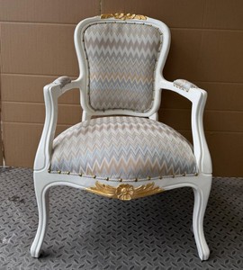 Casa Padrino Luxury Baroque Salon Chair Colorful / White / Gold - W 61 cm, D 65 cm, H 96 cm