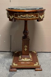 Casa Padrino Tavolino barocco con piano in marmo Marrone / Oro / Nero A. 84 cm
