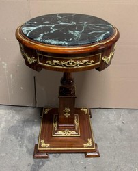 Casa Padrino Tavolino barocco con piano in marmo Marrone / Oro / Nero A. 84 cm