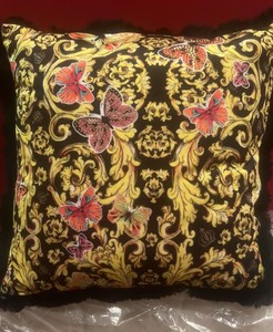 Casa Padrino Luxury Pillow Pompöös by Harald Glööckler Butterflies black / gold 45 x 45 cm