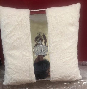 Casa Padrino Luxury Decorative Cushion Pompöös by Harald Glööckler Crown White / Silver 50 x 50 cm