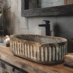Casa Padrino Luxury Marble Washbasin Bowl Brown 58 cm - Bathroom Accessories
