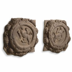 Casa Padrino ensemble de reliefs muraux baroques de luxe lions marron 55 cm - Décoration murale baroque