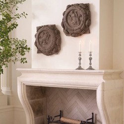 Casa Padrino ensemble de reliefs muraux baroques de luxe lions marron 55 cm - Décoration murale baroque