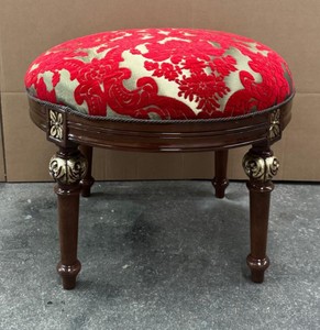 Casa Padrino Luxury Baroque Stool Pompöös by Harald Glööckler Red Pattern Gold 62x52 cm