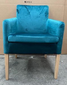 Casa Padrino Dining Chair with Armrests in Blue and Natural Colors 60 x 85 x 53 cm