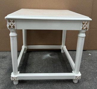 Casa Padrino Baroque Side Table in White and Gold, 55 x 55 x 55 cm - Luxurious Antique Style Furniture