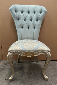 Casa Padrino Luxury Baroque Dining Chair Turquoise / Silver / Gold - 60 x 55 x 105 cm