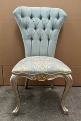 Casa Padrino Silla de Comedor Barroca de Lujo Turquesa / Plata / Oro - 60 x 55 x 105 cm