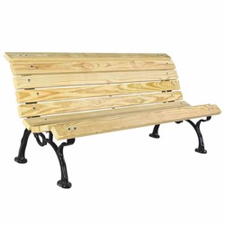 Casa Padrino park bench - City bench natural / black 180 cm - Garden furniture