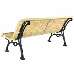 Casa Padrino park bench - City bench natural / black 180 cm - Garden furniture