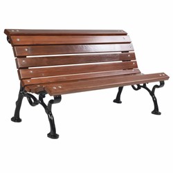 Casa Padrino Tropical Wood Park Bench - City Bench Dark Brown / Black 180 cm