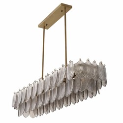 Casa Padrino Luxury Living Room Chandelier Brass / Gray 140 cm
