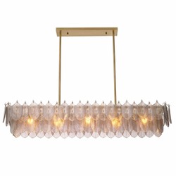 Casa Padrino Luxury Living Room Chandelier Brass / Gray 140 cm