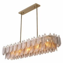 Casa Padrino Luxury Living Room Chandelier Brass / Gray 140 cm