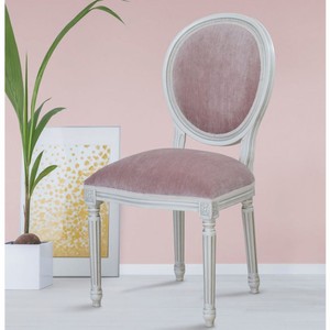 Luxus Barock Esszimmer Stuhl Pink Weiß Silber