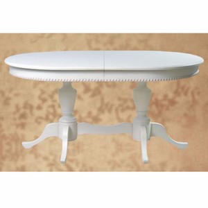 Casa Padrino Mesa de Comedor Barroco de Lujo Blanco 160-200 cm - Muebles de Comedor Barrocos