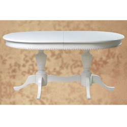 Casa Padrino Mesa de Comedor Barroco de Lujo Blanco 160-200 cm - Muebles de Comedor Barrocos
