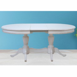 Casa Padrino Mesa de Comedor Barroco de Lujo Blanco 160-200 cm - Muebles de Comedor Barrocos