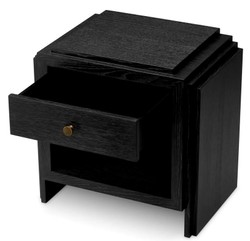 Casa Padrino Luxus Nachttischkommode Anthrazitgrau / Messingfarben 58 x 42,5 x H.57 cm - Schlafzimmer Beistelltisch mit Schubladen - Luxus Schlafzimmer Möbel