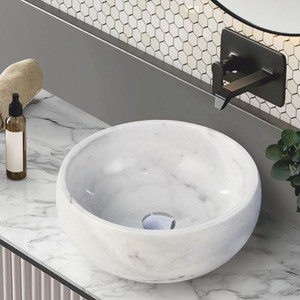 Runde Luxus Marmor Waschbecken Schale Weiß
