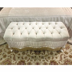 Casa Padrino Luxus Barock Sitzbank Weiß / Gold 132 cm - Barock Möbel - Made in Italy