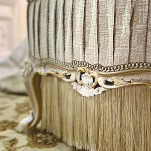 Casa Padrino Luxus Barock Sitzbank Weiß / Gold 132 cm - Barock Möbel - Made in Italy