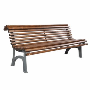 Casa Padrino banco de parque - Banco urbano marrón oscuro / gris 180 cm - Muebles de exterior