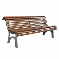 Casa Padrino banc de parc - Banc de ville marron foncé / gris 180 cm - Meubles d'extérieur