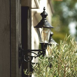 Casa Padrino aplique de exterior Art Nouveau negro mate Al. 56 cm - Iluminación de exterior