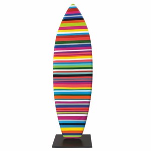 Casa Padrino Decorative Surfboard with Stand Colorful / Black H. 70 cm - Decorative Accessories
