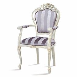 Casa Padrino silla de comedor barroco de lujo púrpura / blanco / beige - Muebles de comedor barrocos