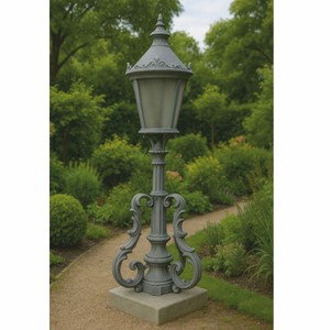 Casa Padrino lampe de piédestal baroque gris H. 157 cm - Luminaire extérieur de style baroque