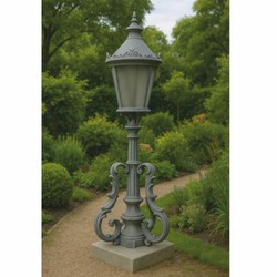 Casa Padrino lampada a piedistallo barocco grigio A. 157 cm - Illuminazione da esterno in stile barocco