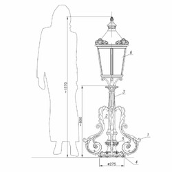 Casa Padrino lampada a piedistallo barocco grigio A. 157 cm - Illuminazione da esterno in stile barocco